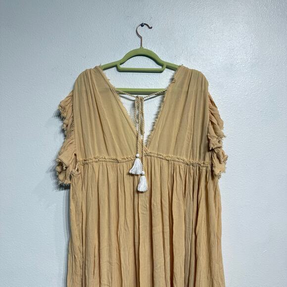 Free People Bali Will Wait For You Embroidered Midi Dress Sz L - Picture 8 of 12